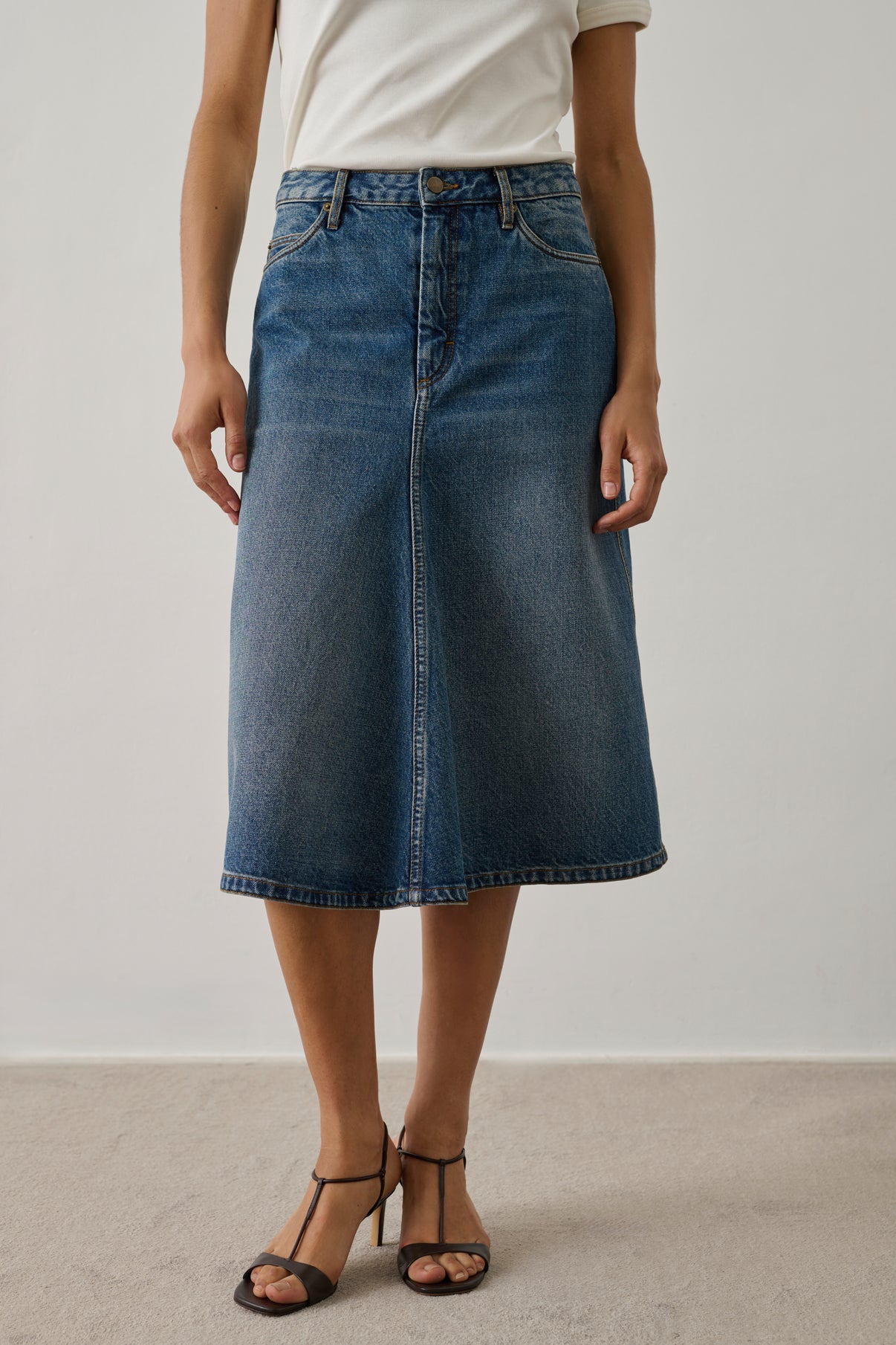 Jupe Halo - Bleu - Coton - Femme vue 3