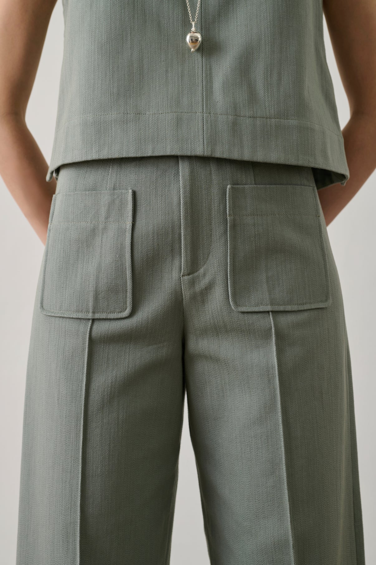 Pantalon Harry - Vert D'Eau - Coton - Femme vue 4