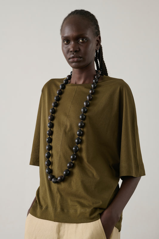 Tee-Shirt Helsinki - Kaki/Bronze - Coton - Femme